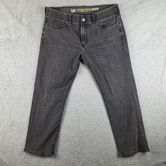 Lee Other - Lee Jeans Mens 38x29 (37x27) Black Extreme Motion MVP Slim Straight Leg Stretch